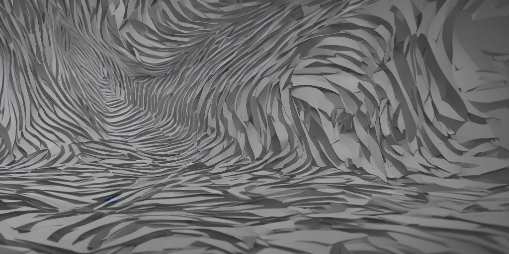 Image similar to generative art examples, vray render, rim lighting, black and white