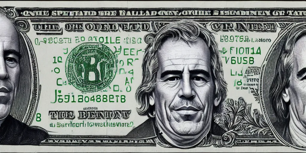 Prompt: Dollar Bill with Jeffrey Epstein