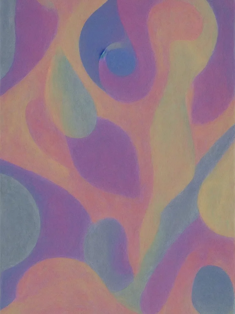 Prompt: an abstract painting by georgia o'keeffe, pastel color scheme,