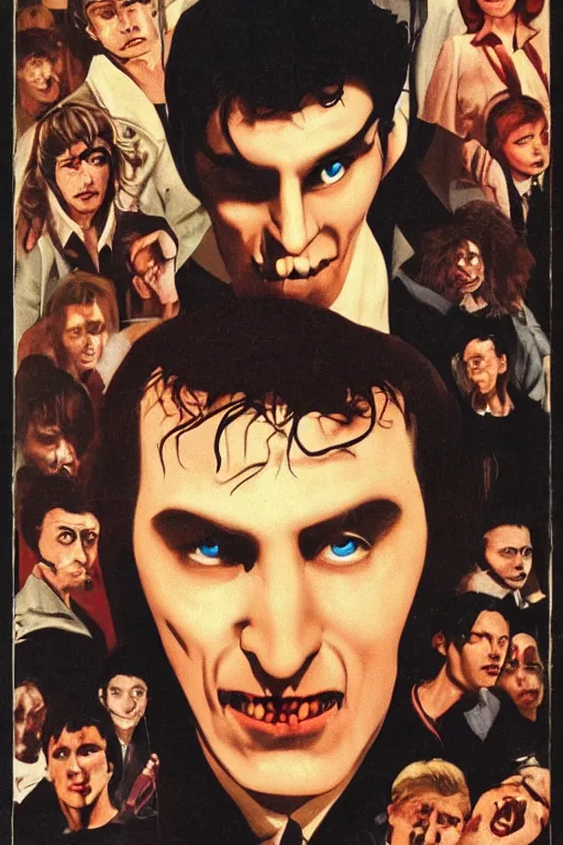Custom Vampire Movie Poster Cartoon Group Portrait Digital 