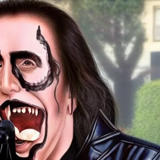 Prompt: nicolas cage as michael jackson, realism, photo