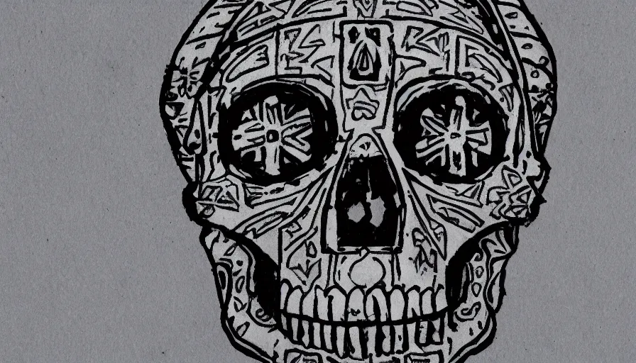 Image similar to single aztec skull