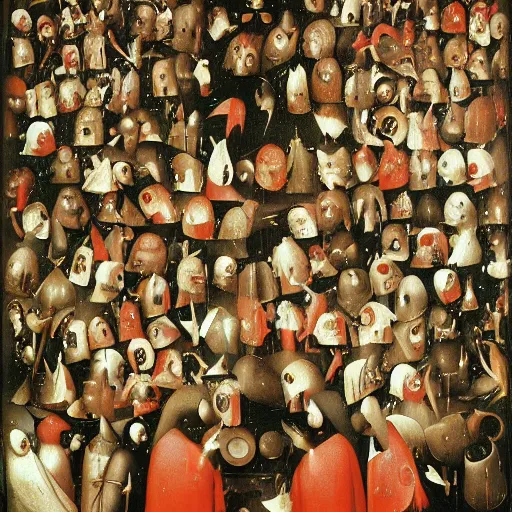 Prompt: wheres waldo by Hieronymus Bosch