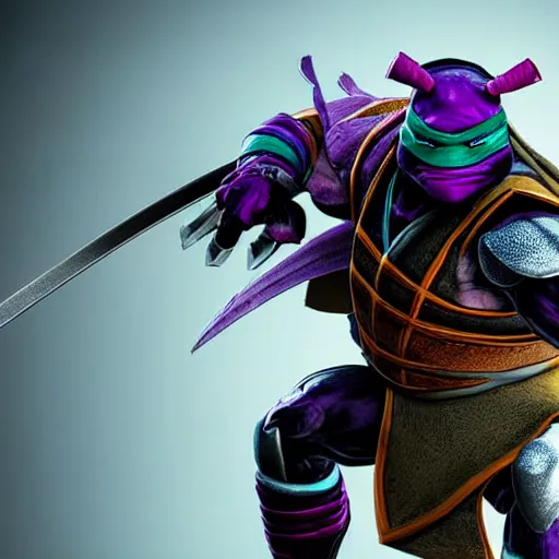 Image similar to still photo of the shredder from tmnt, highly detailed, photorealistic portrait, bright studio setting, studio lighting, crisp quality and light reflections, unreal engine 5 quality render