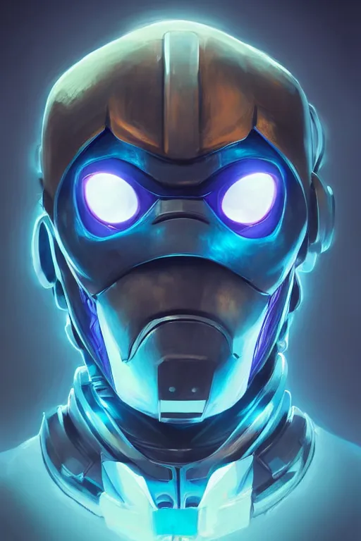 Image similar to epic mask helmet robot ninja portrait stylized as fornite style game design fanart by concept artist gervasio canda, behance hd by jesper ejsing, by rhads, makoto shinkai and lois van baarle, ilya kuvshinov, rossdraws global illumination radiating a glowing aura global illumination ray tracing hdr render in unreal engine 5