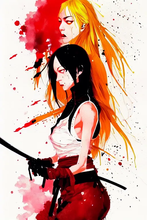 Image similar to a ultradetailed painting of the bride from kill bill by conrad roset, greg rutkowski and makoto shinkai trending on artstation