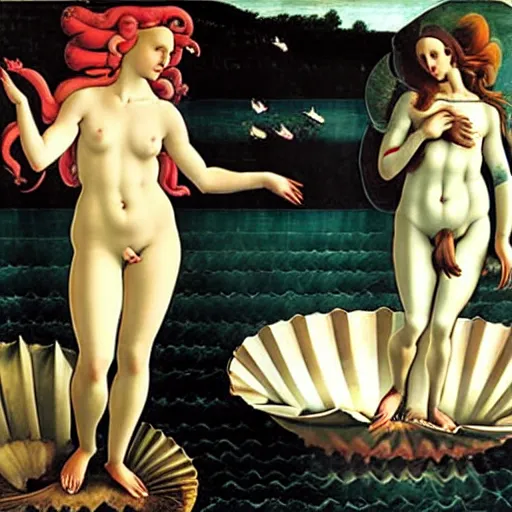 Prompt: Lady Gaga as The Birth of Venus sandro botticelli