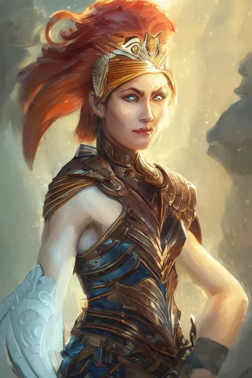 Image similar to amazon valkyrie athena, d & d, fantasy, portrait, highly detailed, headshot, digital painting, trending on artstation, concept art, sharp focus, illustration, art by artgerm and greg rutkowski and magali villeneuve