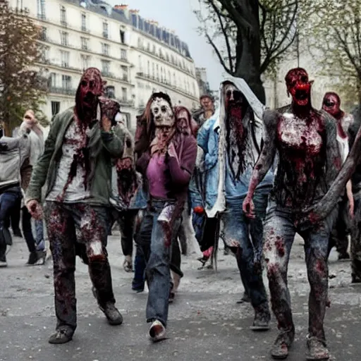 Image similar to a zombie apocalypse in paris