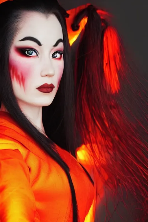 Prompt: photo of real life Azula from Avatar