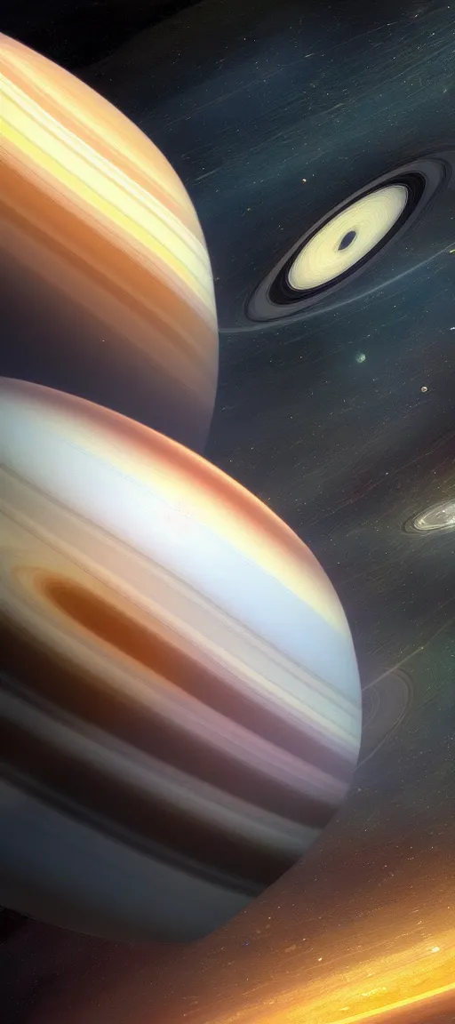 Image similar to beautiful realistic artistic Saturn wallpaper digital painting artstation