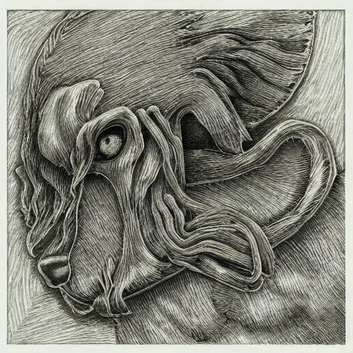 Image similar to “ kentaro miura ” canine medical etching veterinary aerial view horror shape 1 0 2 4 x 1 0 2 4
