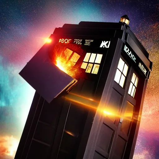 Prompt: doctor who smashing a tv, photography, 8 k,