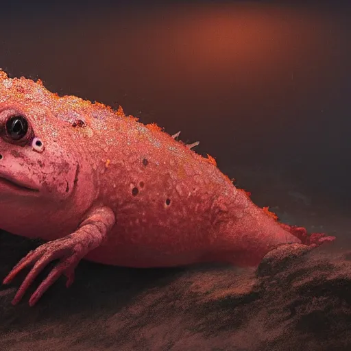 Image similar to a closeup shot of an axolotl, dramatic lighting, cinematic, extremly high detail, photorealistic, cinematic lighting, artstation