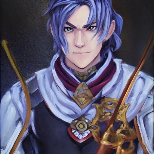 Prompt: expressive oil painting of xander from fire emblem fates