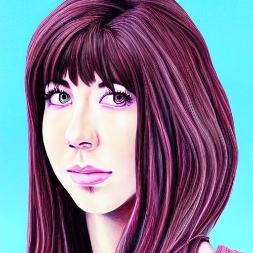 Image similar to portrait of Christina Grimmie, highly detailed, centered, solid color background, digital painting