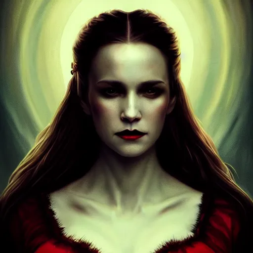 Image similar to majestic gracious regal aristocratic female vampire portrait, atmospheric lighting, painted, curvy, menacing, intricate, volumetric lighting, beautiful, rich deep colours masterpiece, golden hour, sharp focus, ultra detailed, by leesha hannigan, ross tran, thierry doizon, kai carpenter, ignacio fernandez rios