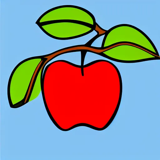 Prompt: an apple tree, image suitable for use as an icon, simple cartoon style