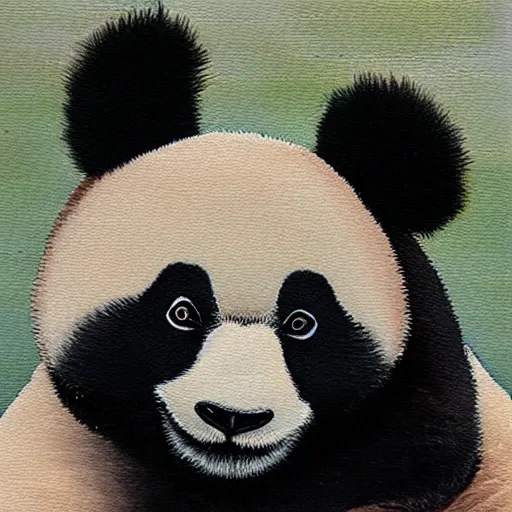 Image similar to a painting texture of panda fur