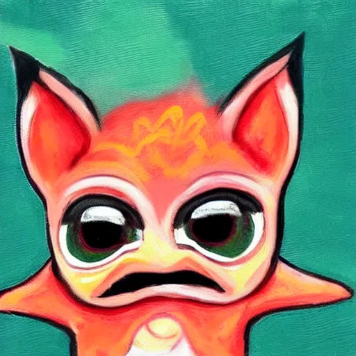 Prompt: what art painted by a gremlin would look like