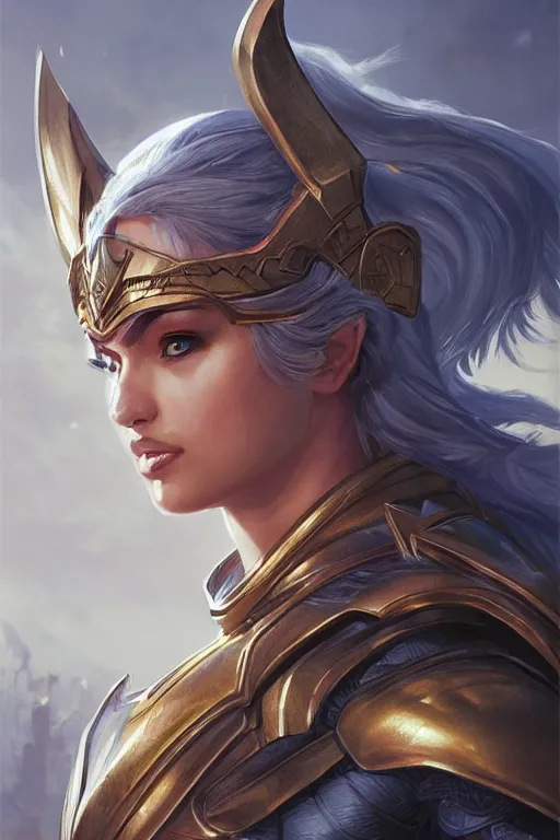 Image similar to amazon valkyrie athena, d & d, fantasy, portrait, highly detailed, headshot, digital painting, trending on artstation, concept art, sharp focus, illustration, art by artgerm and greg rutkowski and magali villeneuve