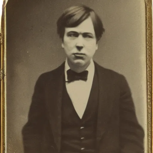 Prompt: tintype photo of bill hicks smoking, 1 8 8 0 s