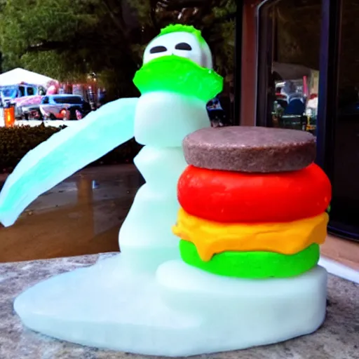 Image similar to hamburger ice sculpture