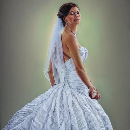 Prompt: full body portrait of a bride, photorealist, highly detailed, 4k, DSLR Photograph