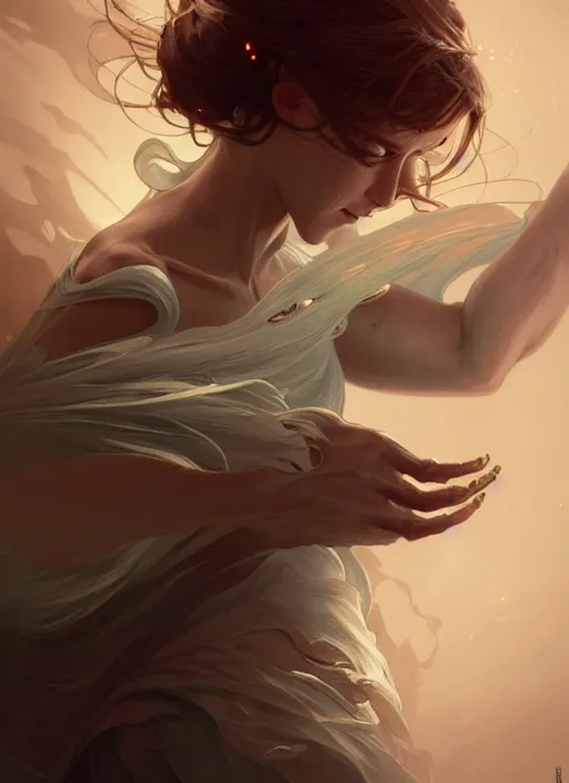 Image similar to a cute shadow elemental, with fingers, fantasy, intricate, elegant, highly detailed, digital painting, artstation, concept art, wallpaper, smooth, sharp focus, illustration, art by artgerm and greg rutkowski and alphonse mucha