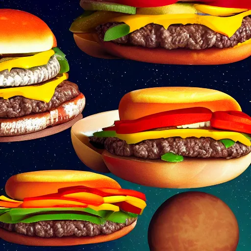 Image similar to cheeseburger is the center of universe, astronomical, vray, award winning