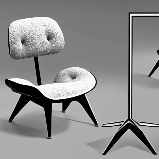 Image similar to an armchair (by eames) inspired by PlayStation 5!!!!!