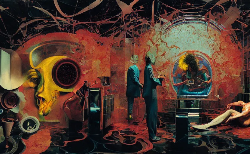 Image similar to deloused in the comatorium by the mars volta album cover, extremely intricate and detailed, by painted by francis bacon, adrian ghenie, and james jean. 8 k cinematic lighting, hyper realism