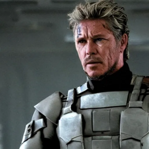 Prompt: tom berenger as gray fox, metal gear, movie still