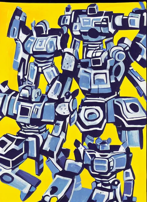 Image similar to mecha warriors by Patrick Heron