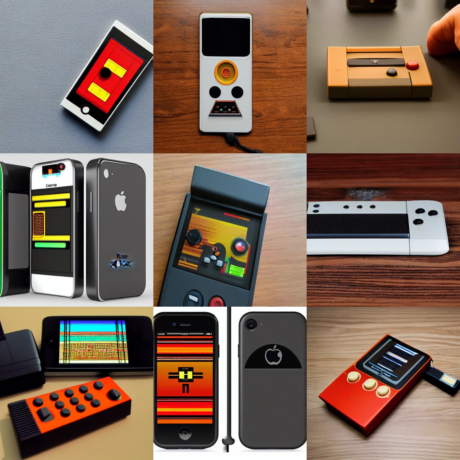 Prompt: atari 2600 in style apple iphone, technology, electronics