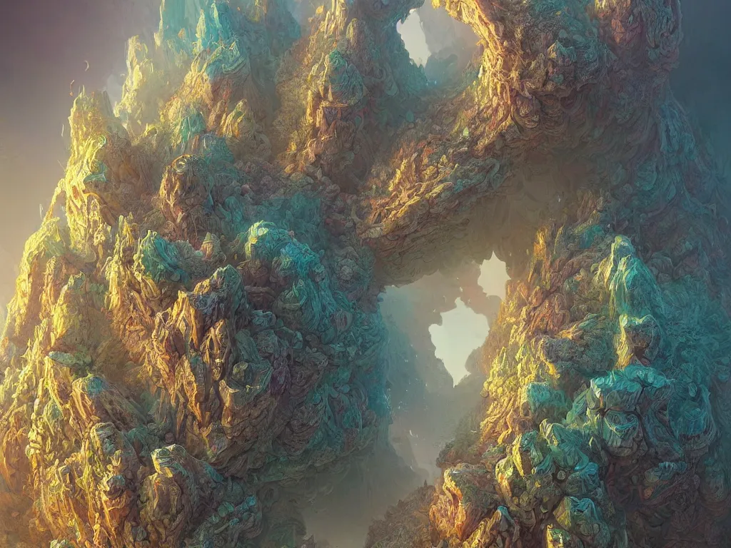 Image similar to A beautiful very hyper realistic detailed matte painting of intricately detailed hand carved 3D mandelbulb cybernetic motherboard made of brilliantly colored volumetric smoke, Henriette Grindatand Sparth and Jeff Simpson and beeple, Artstation, Pinterest, Wallpaper 4K