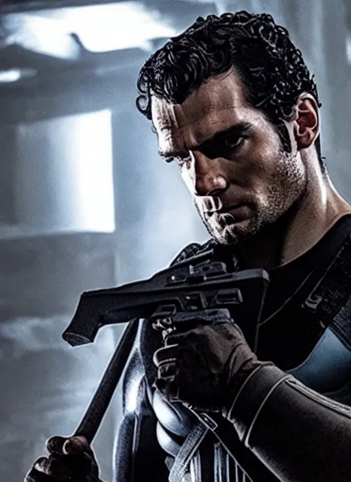 Image similar to Henry Cavill as The Punisher