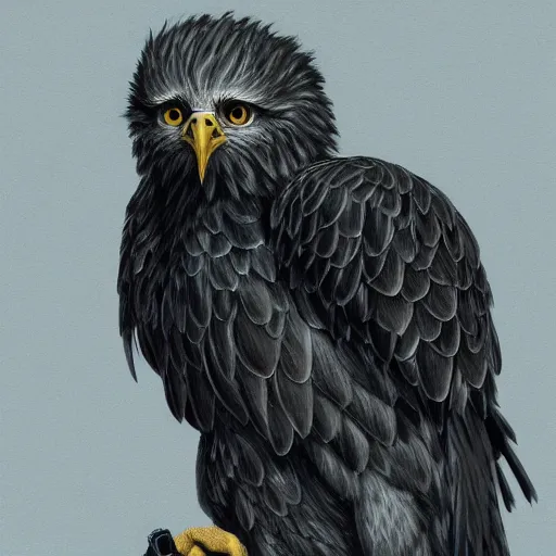 Prompt: A extremely detailed painting of a eagle with night vision goggles on its eyes, standing bird, sharp claws, cloudy, midnight, smoke, ultra high detail digital art, trending on Artstation, unreal engine