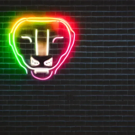 Image similar to black canvas, lion, neon lights, strawberry, dj, volumetric lighting