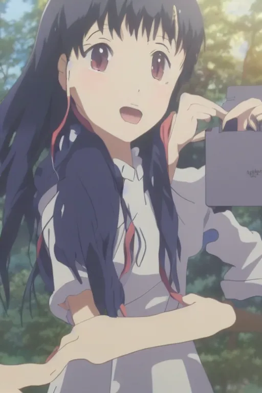 Prompt: An anime high school girl, portrait, Makoto Shinkai, kyoto animation, aniplex