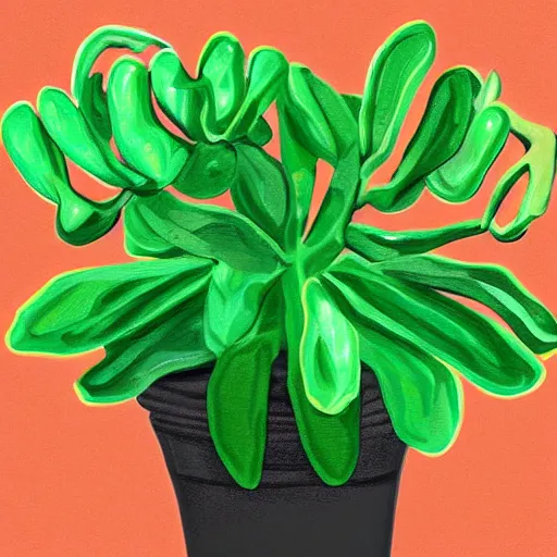 Prompt: jade plant digital art