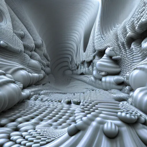 Image similar to hyperrealism computer simulation visualisation parallel universe beavers by caravaggio in style of mandelbulb 3 d and voxel graphics rendered in blender and octane render