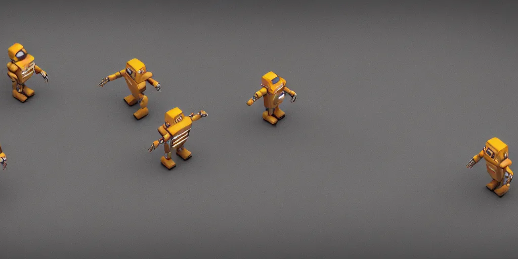 Image similar to Isometric 3d octane render of droid pieces