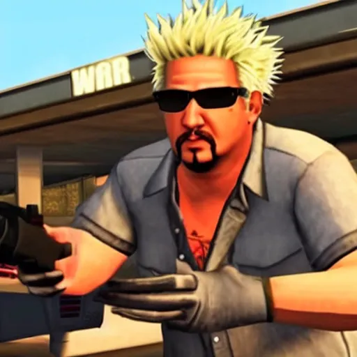 Image similar to guy fieri in grand theft auto, ultra screenshot