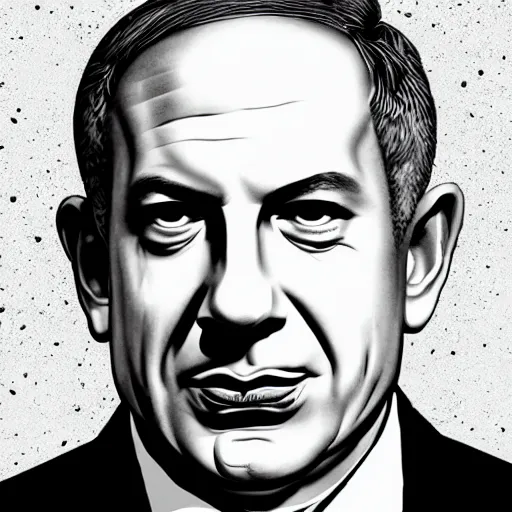 Prompt: a portrait of benjamin netanyahu by dan hillier