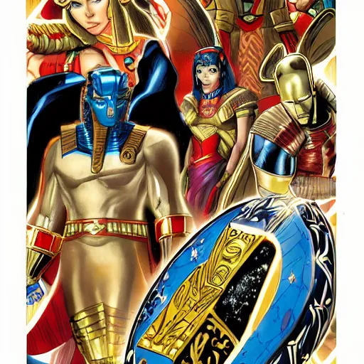 Prompt: egyptian gods marvel comics