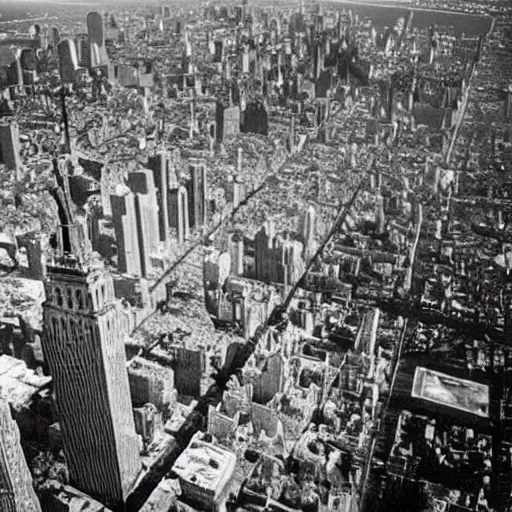 Image similar to new york city destroyed with a nuclear blast