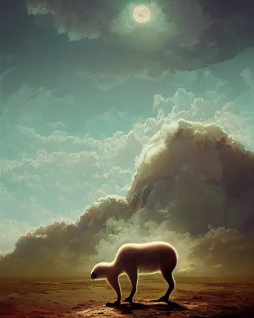 Image similar to white capybara in roman empire, surreal photography, sunrise dramatic light, impressionist painting, colorful clouds, digital painting, artstation, kilian eng, john harris, bastien lecouffe - deharme, simon stalenhag, flower face