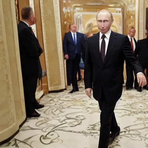 Image similar to photo of putin in the backrooms lobby,