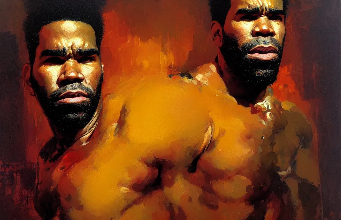 Prompt: portrait of pharoahe monch!!!!!!!!!!!!!!!!!!!!!!!!!!!, detailed face, detailed painting,, epic lighting, by ilya repin, phil hale and kent williams